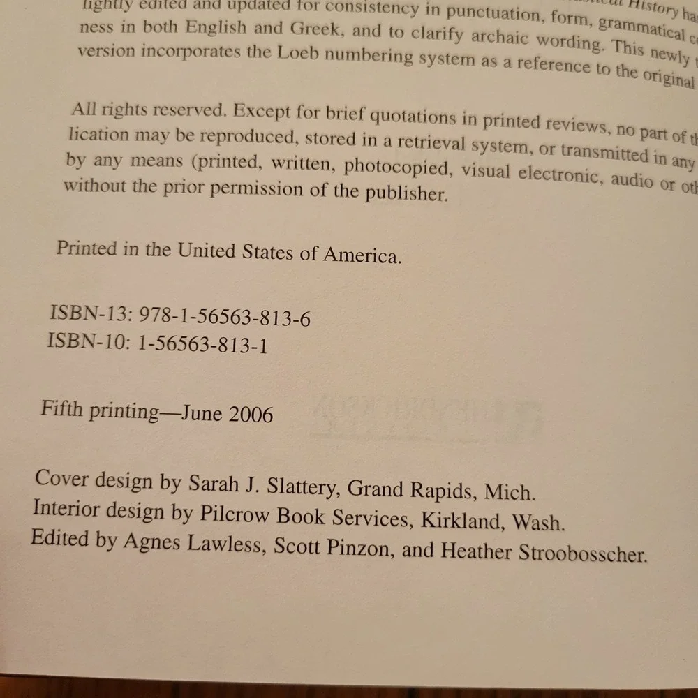 Eusebius Ecclesiastical‎ History Translated by C. F. Cruse Book Pastor Guide
